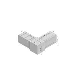 Connector, Pipe Connector for Square Pipes 25 x 25 x 2 mm (2-Dimensional 2-Way Pipe Connector, 1, Quantity)