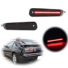 GTINTHEBOX for 1990 1991 1992 1993 1994 1995 1996 Nissan 300ZX Z32 Side Marker Light Smoked Lens Red LED Rear Bumper Fender Lamp