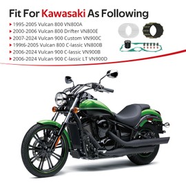 JAVIK Clutch Friction Oil Filter & Steel Plates Gasket Kit for Kawasaki Vulcan 800 Classic Drifter 1995-2006 Vulcan 900 Classic Custom 2006-2024 O.E.M# 13088-0023 13088-1133 13088-1051 13089-027