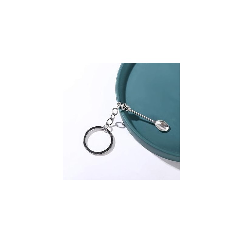 Rosojodg Silver Mini Crown Spoon Keychain, Key Ring Christmas Kitchen