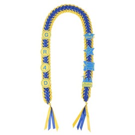 Graduation Ribbon Leis 2025 Class of 2025 Graduation Decor Gift Graduates Senior for Him Her Congrats Grad (Blue & yellow)