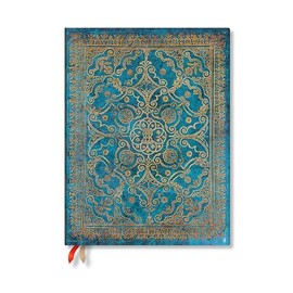 Azure (Equinoxe) Ultra 12-month Business Planner Softcover Flexi Dayplanner 2025 (Elastic Band Closure): tydzień na dwóch stronach, zamykany na gumkę, papier 80 gsm