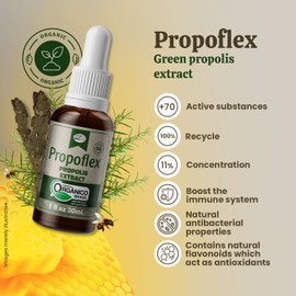 Beelife Propoflex Organic Green Propolis Extract - High Artepillin-C Levels, Antioxidant-Rich Supplement for Overall Wellness - Natural & Kosher-Friendly - Made in Brazil, 1 Fl. Oz.
