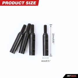 RCAWD Front and Rear Axles with 4x21.7mm Thickened Steel Wheel Shafts, Portal Reduction Gears 21T/17T for 1/18 Hobbyplus Fur CR18P CR-18P Parts(Black)