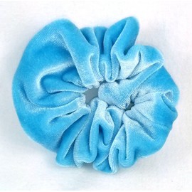 Light Blue Velvet Scrunchy-Small - Made in the USA