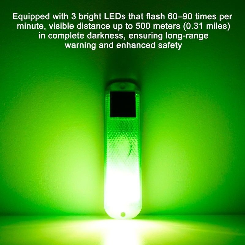 Solar Warning Lights, Magnetic Base Beacon Light 4 Pack, Green
