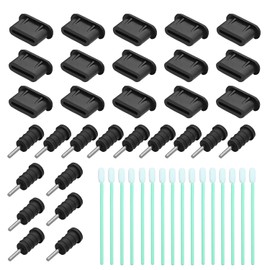 Jstincal USB C Dust Plug, USB Type C Charging Port Dust Covers Protectors Caps with 3.5mm Headphone Jack