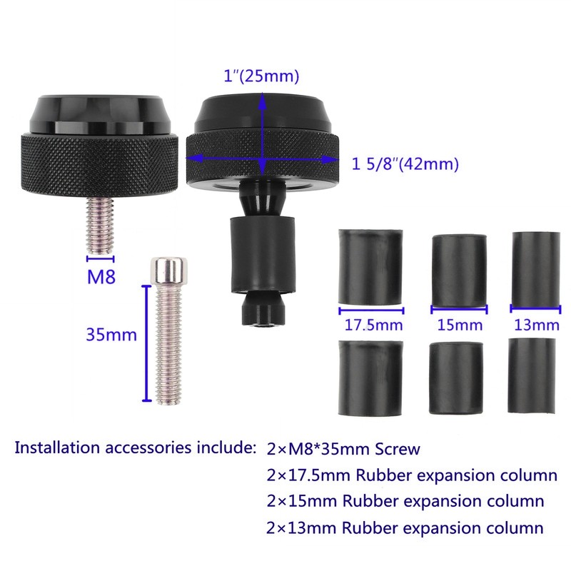 Motorcycle Handlebar End Plug Throttle Speed Control Black Alumimium Rubber