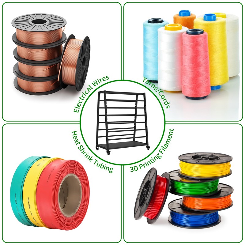 Wire Spool Rack,Heavy Duty Wire Spool Holder with 12 Adjustable