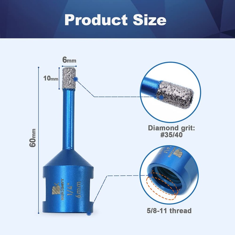 1/4 Inch Diamond Core Drill Bit for Porcelain Tile Ceramic