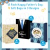 JUESMOS 12PCS Fathers Day Gift Bags 8.3" Happy Father's Day