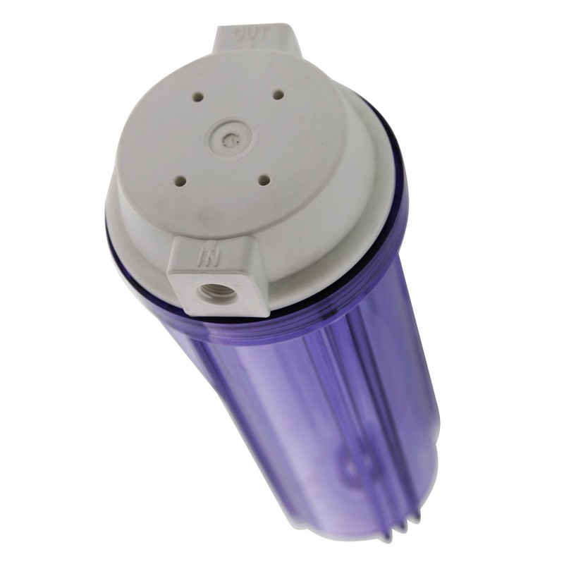Hydronix HF2-10CLWH14, 10" Clear Housing with White Flat Cap For
