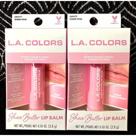 L.A. COLORS 2pk LA COLORS SHEER PINK C69177 TINTS LIPS MOISTURIZING SHEA BUTTER LIP BALM LOT