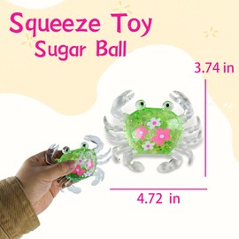 Sugar Ball Stress Relief Squeeze Toys - Fun Sensory Fidget Toys Perfect Party Favors, Gifts, and Relaxation Toys for Kids and Adults YE Crab