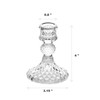 Taper Candle Holders Set of 2, Clear Glass Candlestick Holder