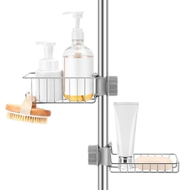 Clawfoot Tub Caddy(Shower Rod Not Included) - Stainless Steel Shower Shelves and Soap Caddy