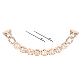 SING F LTD Watch Strap Quick Release 20mm Watch Strap Zinc Alloy Bling Hollow Wristband Compatible with Garmin Venu/Venu Sq Vivoactive 3/3 Music Rose Gold