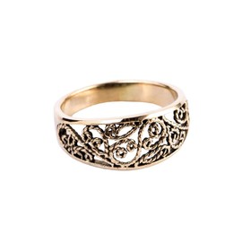 Windalf Bohemian Mira 8mm Life Spiral Friendship Mediaval Ornamental Bronze Ring, Fabric