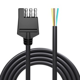 Goupchn Arnés de cableado de remolque de 4 vías 18AWG 6.5 pies 4 pines conector de remolque a 4 cables planos de extensión de cable de remolque