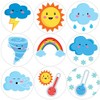 144 Cute Weather 30 mm Reward Stickers for School Teachers,