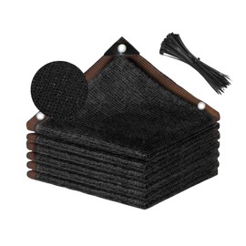 Shade Cloth with Grommets 10x10ft, 70% Sunblock Mesh Tarp & Outdoor Sun Shade for Garden Patio, Sun Shade Outdoor Cover, Plant Covers Freeze Protection for Greenhouse, Kennel, Lawn Black