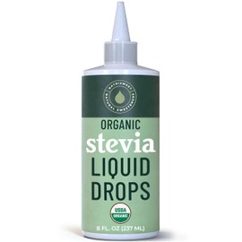 Organic Stevia Liquid Drops, 8 fl oz, Liquid Stevia Sweetener from Stevia Extracts, Zero Calorie Sweetener, Pure Stevia Liquid, Zero Carb Sweetner & Keto Sugar Substitute, 1800+ Servings