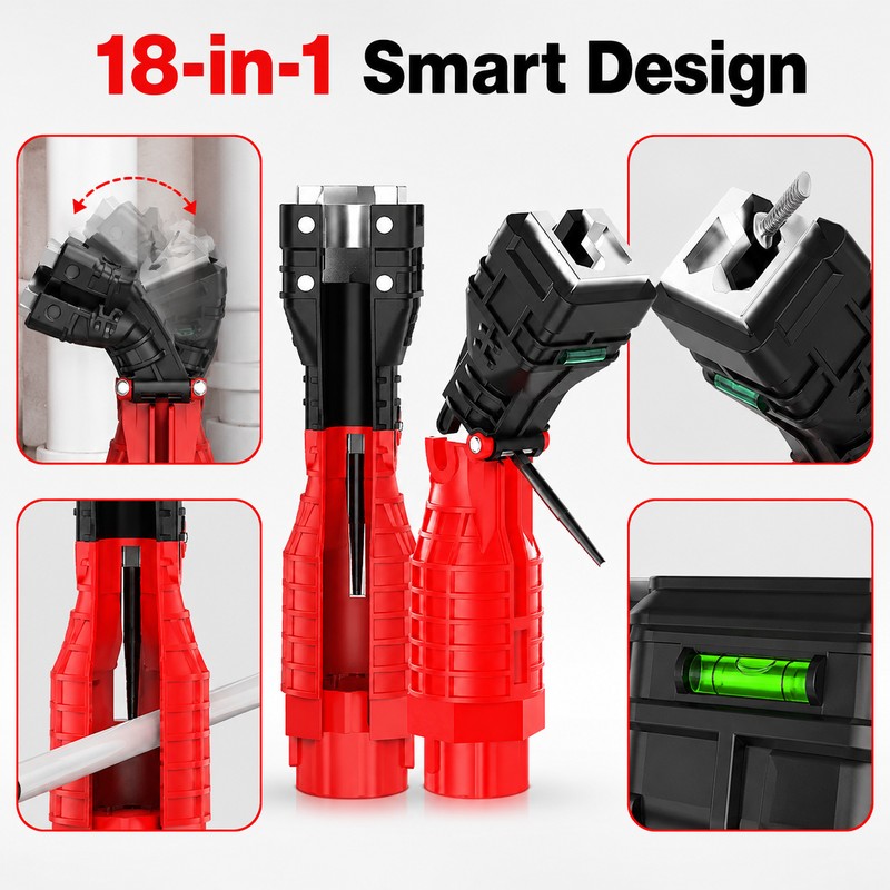 18-in-1 Faucet & Sink Installer Tool for Plumbing Repairs -
