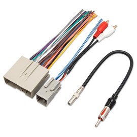 RED WOLF Car Radio Wiring Harness W/Anetnna Adapter RCA Input for Ford Mustang 2004-2009, Hyundai Sonata 2006-2008, Mercury Mariner 2008-2011 Install Aftermarket Stereo CD Player Wire Cable