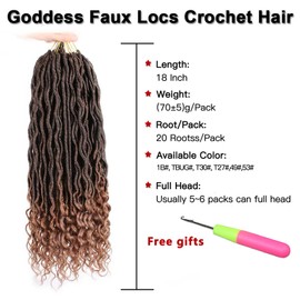 Faux Locs Crochet Twist Braids 18" Synthetic Xtrend Hair Extensions Fauxlocs Kanekalon Fiber Braiding Hair Afro Kinky Soft Dread Dreadlocks T30,6pack