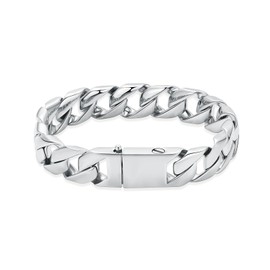 VCCWYQK Cremation Urn Bracelet for Human Ashes for Men Cube Link Bracelet Cremation Jewellery for Ashes Urn Keepsake Memorial Ash Holder Bracelet, Stainless Steel, No Gemstone