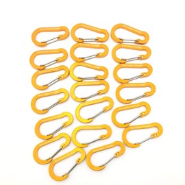 Boundless Voyage Aluminum Locking Carabiner Keychain D-Ring Clip Hook for Small Items and Bottles Backpacking Tools Hanging Buckle(Random Mix 20pcs/Random Mix 10pcs) (Golden 20pcs)