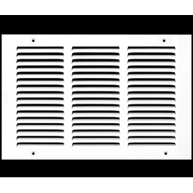 14"w X 12"h Steel Return Air Grilles - Sidewall and Ceiling - HVAC Duct Cover - White [Outer Dimensions: 15.75"w X 13.75"h]