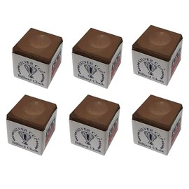 Silver Cup Set of 6 Brown Billiard Pool Cue Chalk
