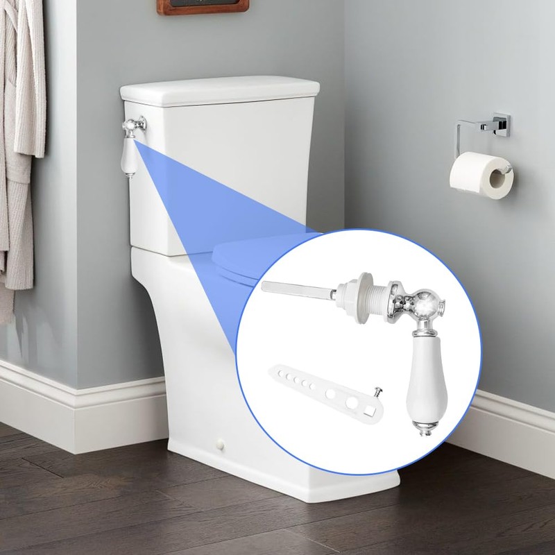 Ceramic Flush Handle, Universal Fit Lever with Anti-Slip Grip, Rust-Resistant