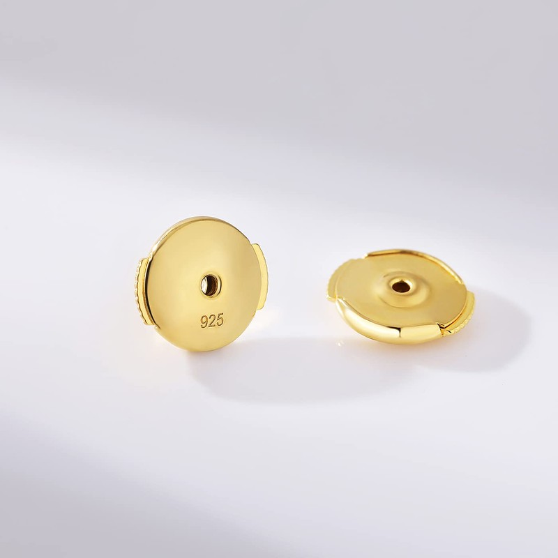 Earring Backs 18K White Gold Plated Sterling Silver Hypoallergenic Earring