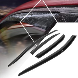 4Pcs Glossy Black Tape-On Window Visors Deflector Sun Rain Guard Compatible with 18-24 Toyota Camry