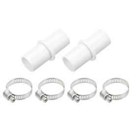 MECCANIXITY Washing Machine Drain Hose Connectors, Washer Extension Adapter White 0.79" with Clamps Pack of 2