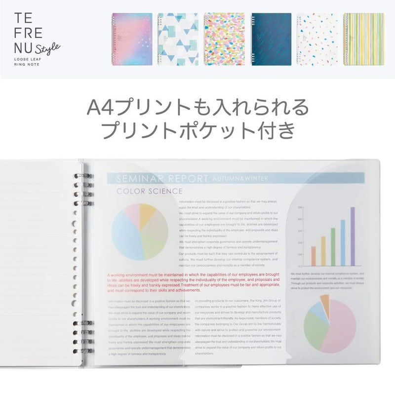 キングジム(Kingjim) King Jim 9855TES-L106 Tefline Style B5 Stripe Ring Notebook