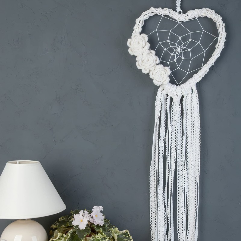 DECHOUS 9Pcs Metal Rings for Macrame, Heart Shape Dream Catcher