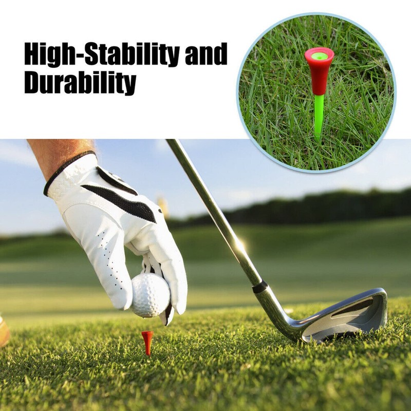 110 Pieces 83mm Golf Tees Multi Color Plastic with Rubber