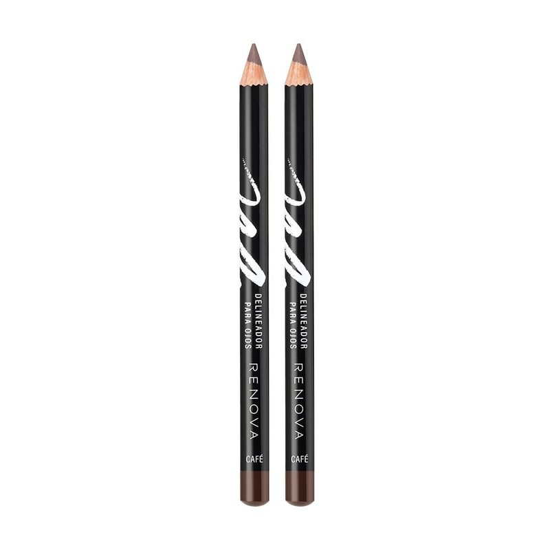 Renova Lapiz Delineador Duo Parpados y Cejas, color Cafe, 2.2