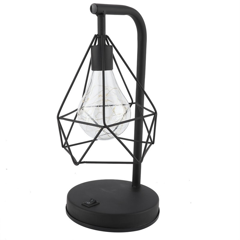 Iron Frame Dining Table Lamp Bedroom Retro Simple Romantic Night