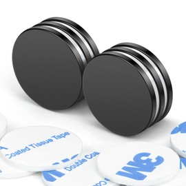 Wukong Black Strong Magnets, 20x2 mm | 6 Pack Heavy Duty Round Magnets for Fridge, Crafts, Pin Board, Notice Board, Office Crafts