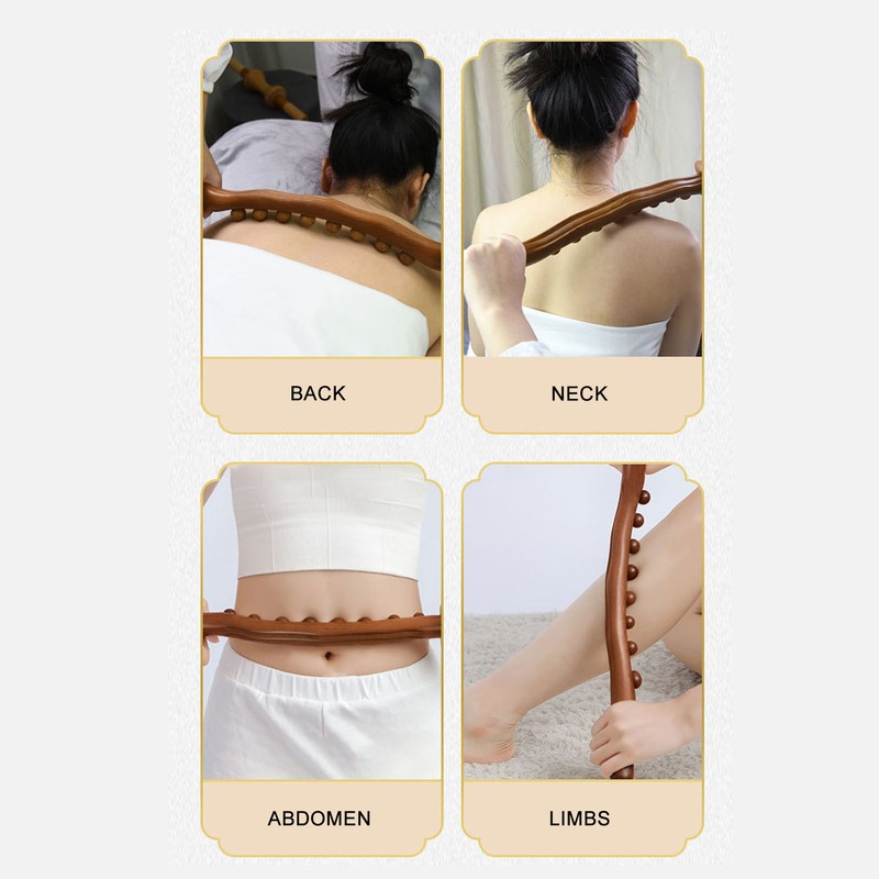 2Pcs Wooden Scraping Stick 8 Massage Dots Large Contact Multifunction