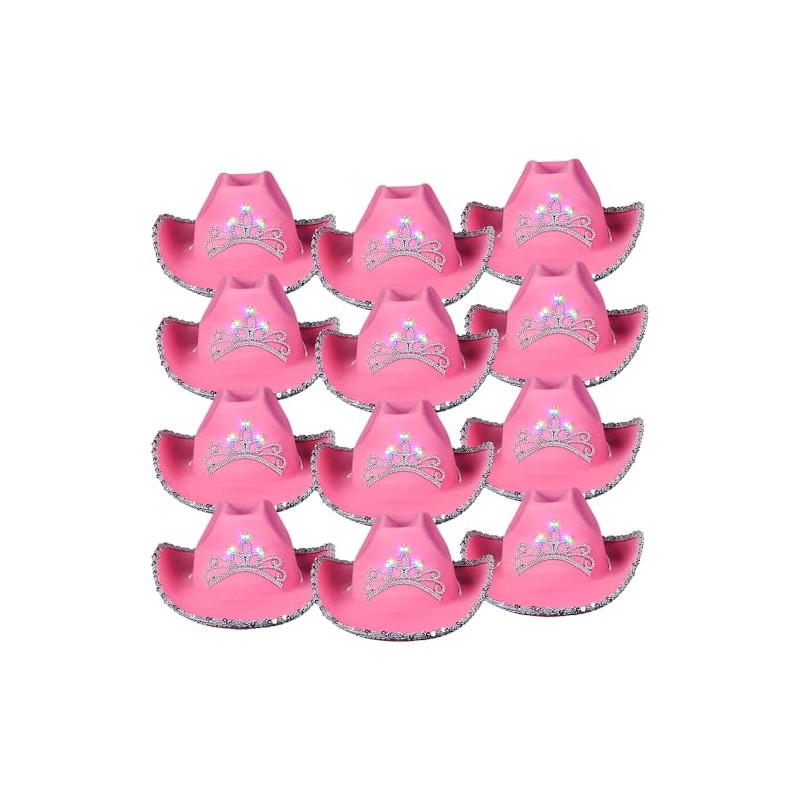 Rhode Island Novelty Child Pink Cowboy Hat with Blinking Tiara