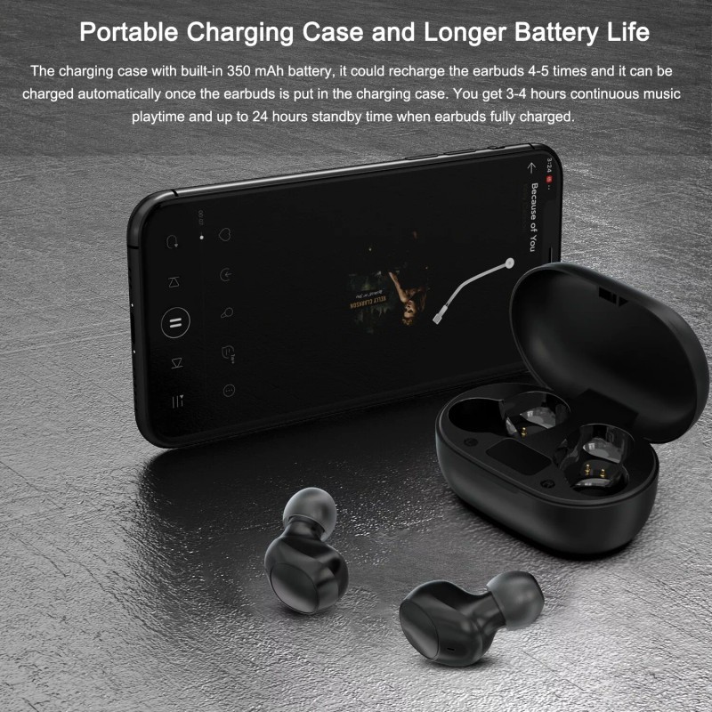 MyBat True Wireless Earbuds with Charging Case IPX5 Waterproof in-Ear