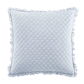 Brielle Home Ravi Stone Washed Solid Diamond Stitched Quilted Euro Sham, Euro, Light Blue