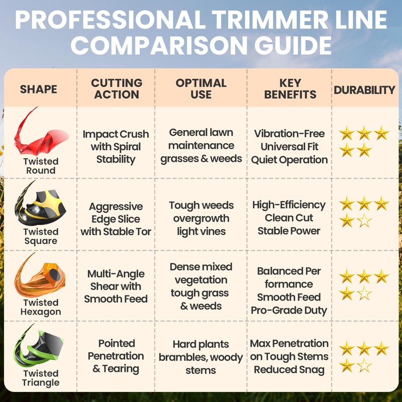 YWTESCH 105 Trimmer Line, 0.105" x 1LB, 300-Foot Heavy Duty
