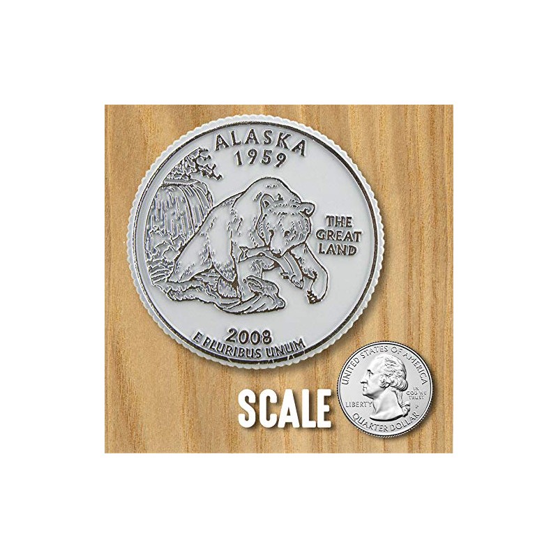 Arizona State Quarter Magnet by Classic Magnets, 2.5" Diameter, Collectible