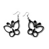 Doodle Line Butterfly Earrings in Black - Rustic Wood Earrings